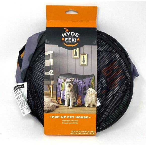 Target Hyde & Eek Pop Up Halloween Haunted Pet House Portable Fold Flat Crate - Picture 2 of 7